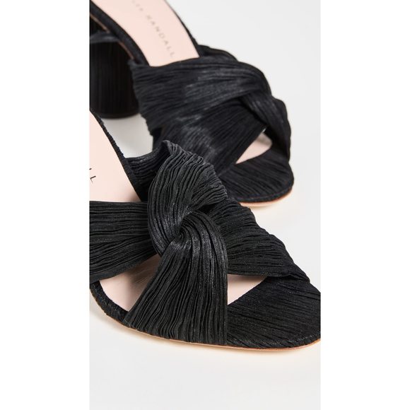 Loeffler Randall Women's Reed Pleated Twist Sandals, Black, 5 Medium US - Picture 5 of 5